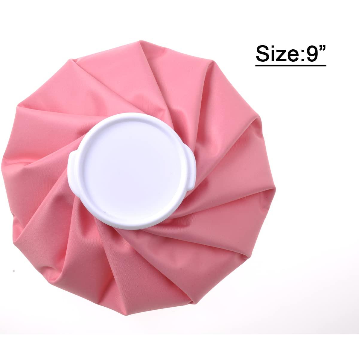 Fythao Ice Bag, Ice Packs for Injuries Reusable 9\", Hot Water Bag for Pain Relief, Hot & Cold Therapy, Cold Pack Pink