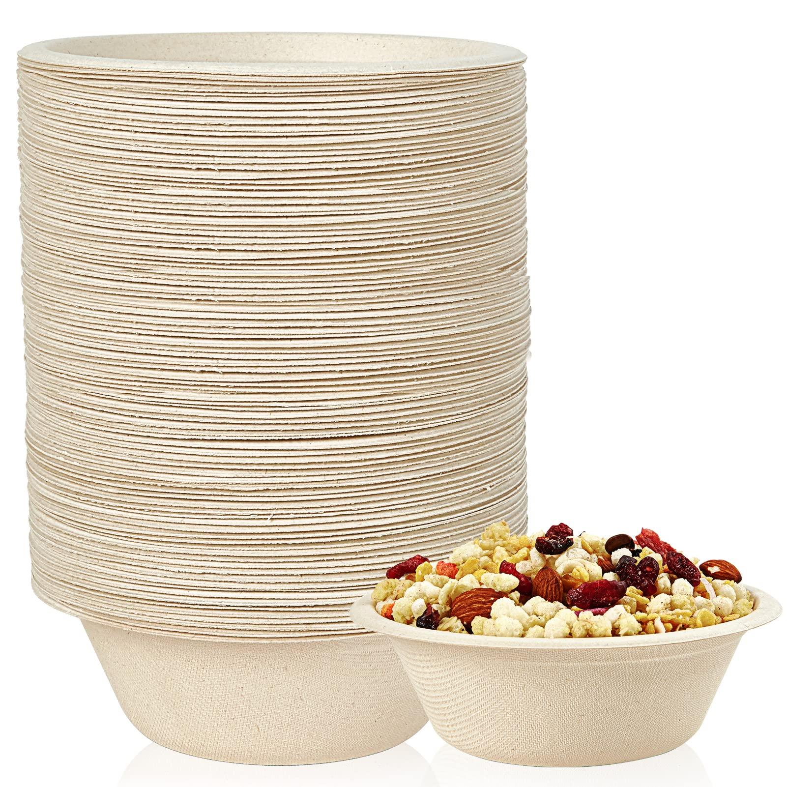 ECOLipak ECOLipak 12 oz Paper Bowls, [150-Pack] Compostable Paper Bowls Bulk, Heavy-duty Disposable Soup Bowls for Hot And Cold Food
