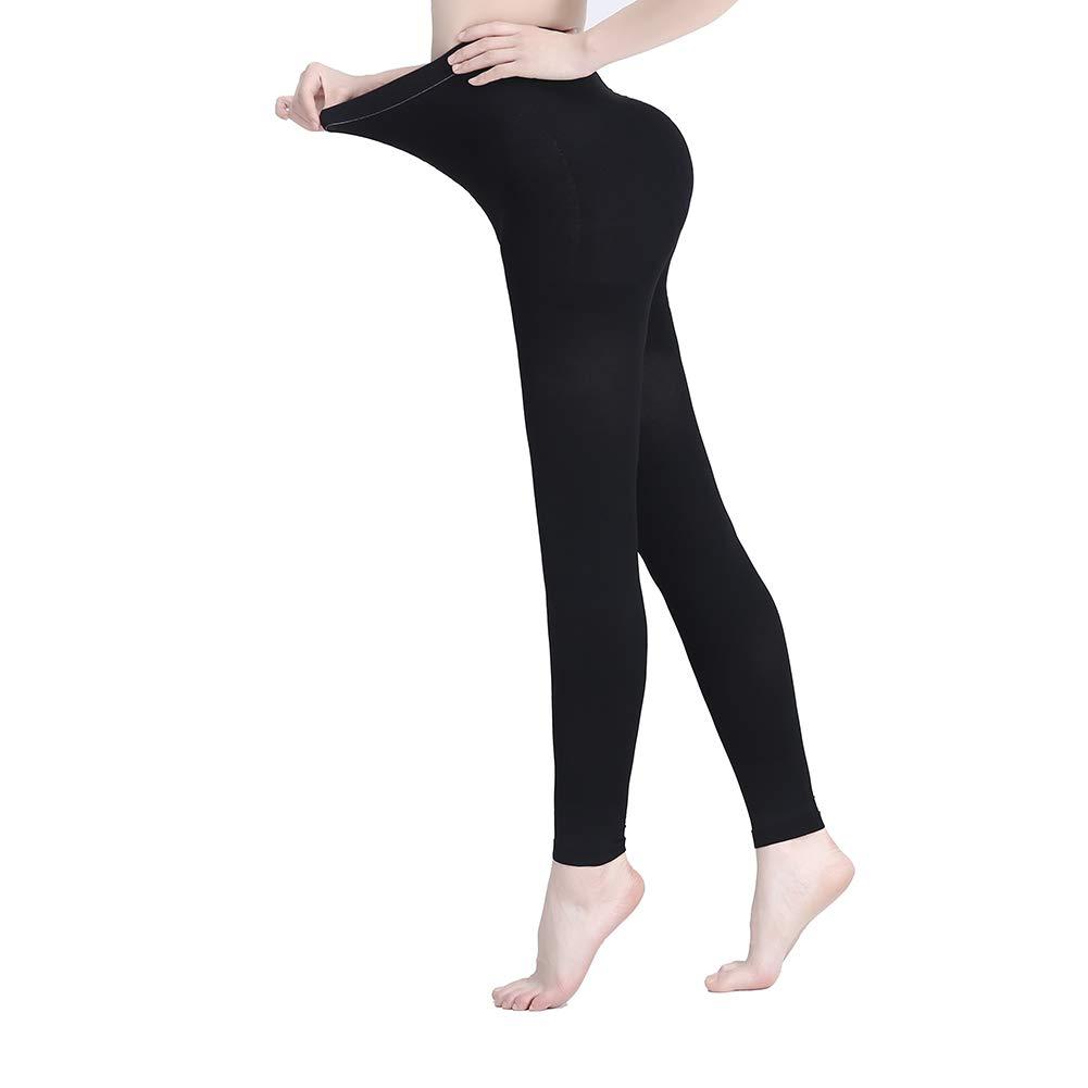 AMZAM AMZAM Medical Compression Pantyhose for Women & Men, 15-20 mmHg Graduated Compression Leggings, Opaque Footless Waist High Compression Stockings for Edema, Varicose Veins, Post Surgery, Black 3XL