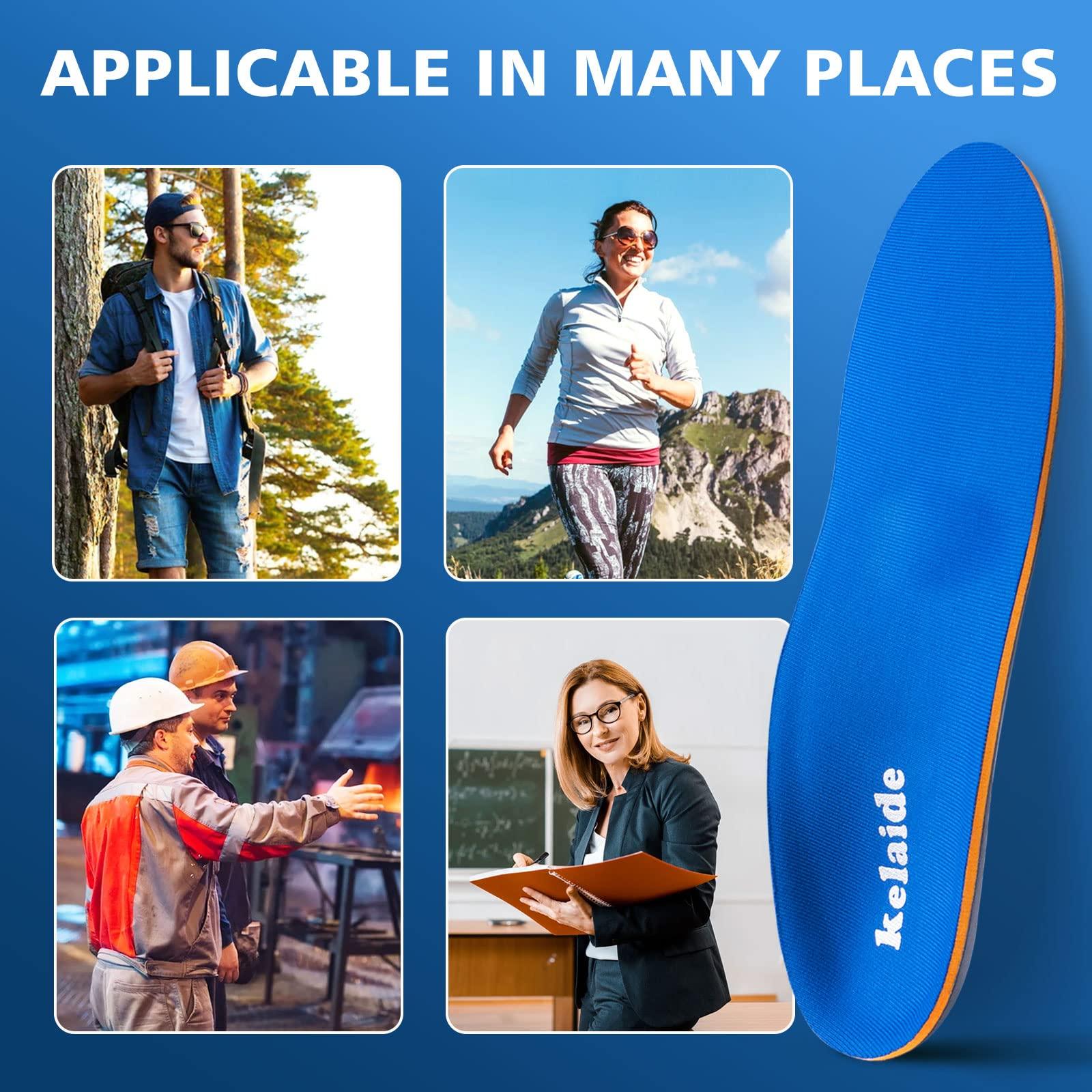 Kelaide Kelaide Arch Support Insoles Relief Plantar Fasciitis, Comfort Orthotic Inserts for Flat Feet, Feet Pain, Pronation, Shoes Insoles for Men and Women Blue