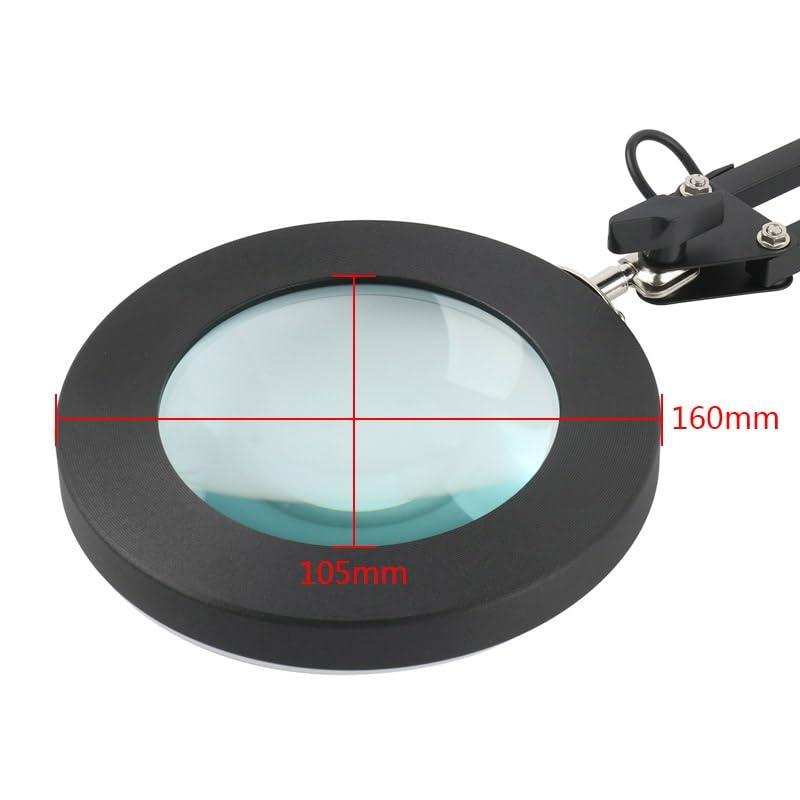 ASDEHH 10X Multipurpose Magnifier Adjustable 3 Colors LED Light Illuminator Cantilever Clamp Stand for PCB Detect Reading Watch Repair