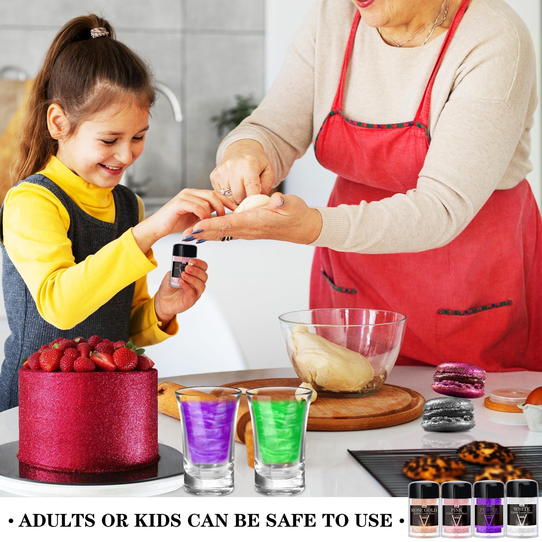 Vividye Edible Glitter - 30g / 1oz Luster Dust Edible Glimmer Powder for Sparkling Drinks, Foods, Wine, Cake - Food Grade Shimmer Dust Powder for Baking, Beverage, Cookies Decoration