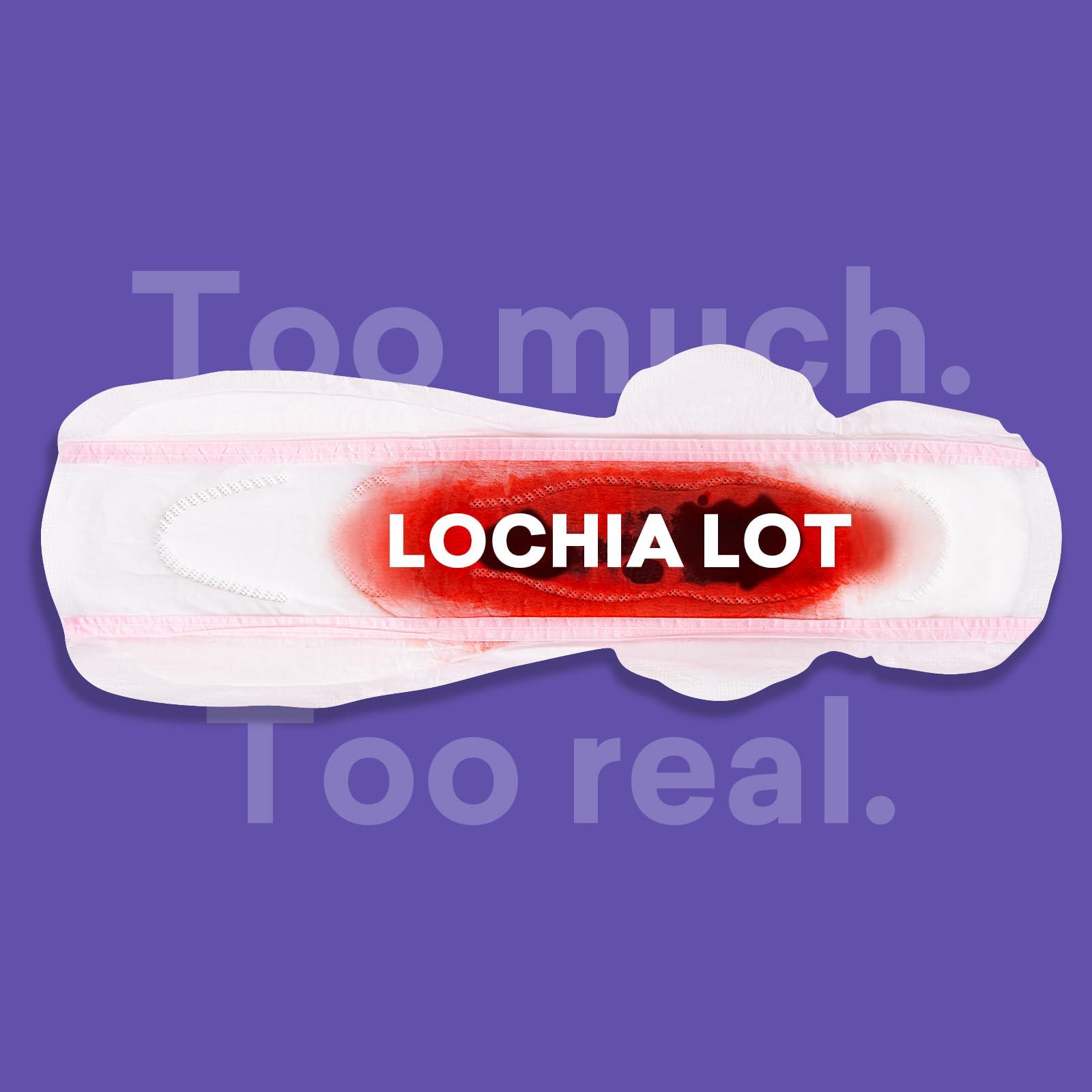 PurComfy PurComfy Premium Postpartum Pads with Wings Extra Long Maternity Pads Large Maximum Absorbency Post-partum Incontinence Pads Ultra Soft Heavy Flow Secure Leak Protection After Birth Pads, 24 Count