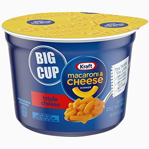 Kraft Kraft Triple Cheese Flavor Macaroni and Cheese Microwaveable Big Cups (4.1 oz Cups, Pack of 8)