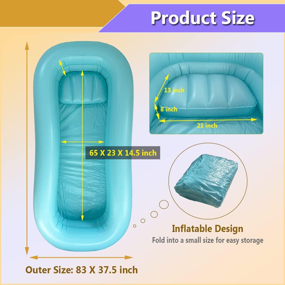 ZNALDP Inflatable Bathtub Medical for Shower Bed Bathing Elderly Bedridden Patients Full Body Bed Bath Water Basin for Bathing Home Care Medical Equipment Blow Up Bathtub Aids Disabled Bed Shower Accessories