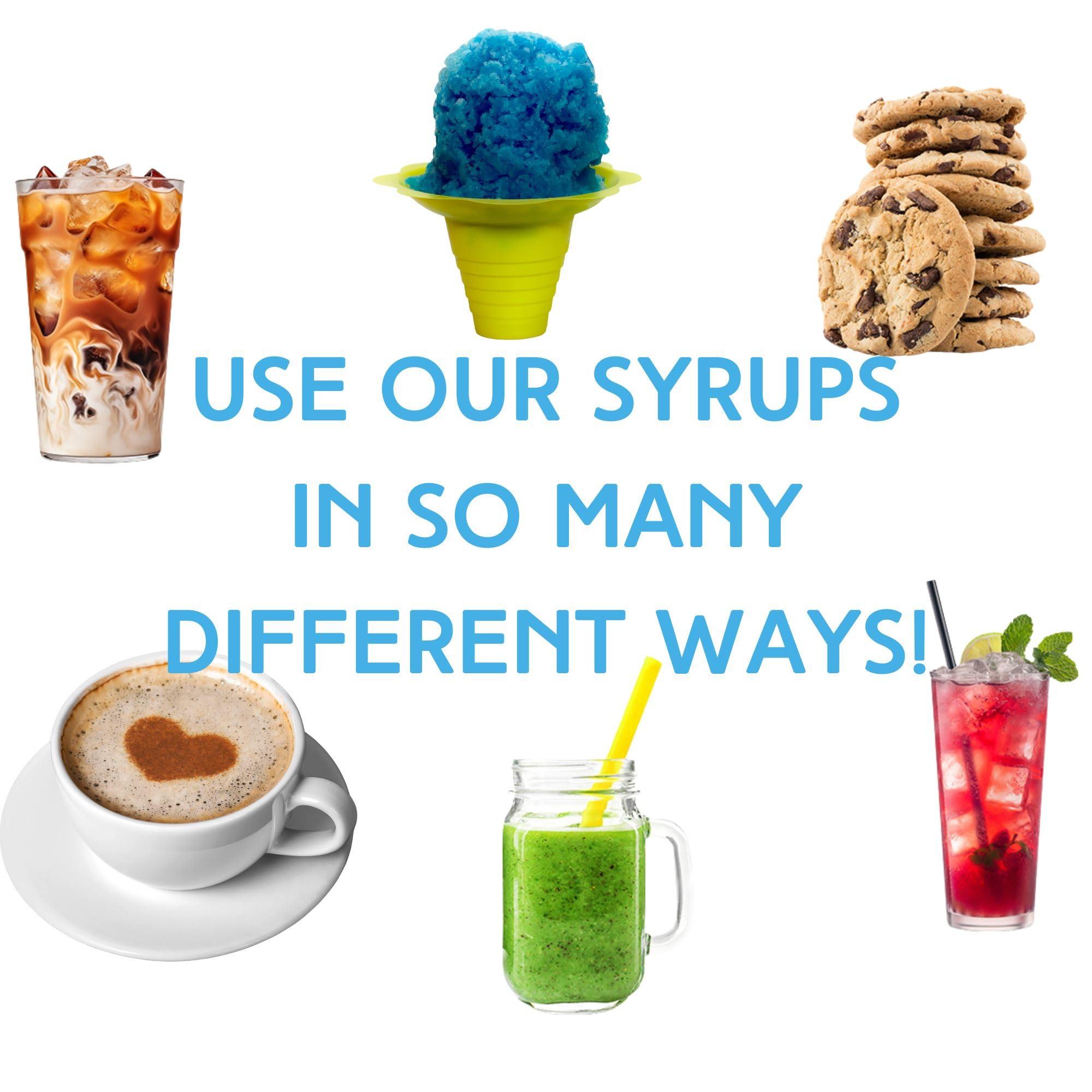 Hypothermias Hypothermias Shaved Ice & Snow Cone Syrup Variety Pack - 6 Pints (16 Fl. Oz.) - Tiger\'s Blood, Blue Raspberry, Lemon, Orange, Wedding Cake & Pink Cotton Candy - Non-GMO 100% Pure Cane Sugar