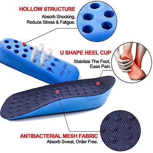 Ailaka Ailaka Height Increase Insoles (Can be Worn in Socks), Arch Support Half Inserts Shock Absorption Heel Lifts Cushion Pads for Men & Women (Small)