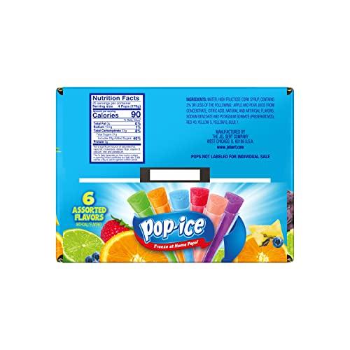 POP-ICE Pop Ice Popsicle Variety Pack of 1 Oz Freezer Bars, Assorted Flavors, 80 Count