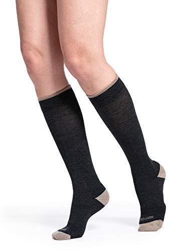 Sigvaris Sigvaris Mens & Womens Motion Thermoregulating Wool Closed Toe Calf-High Socks 15-20mmHg - Charcoal - Medium Short