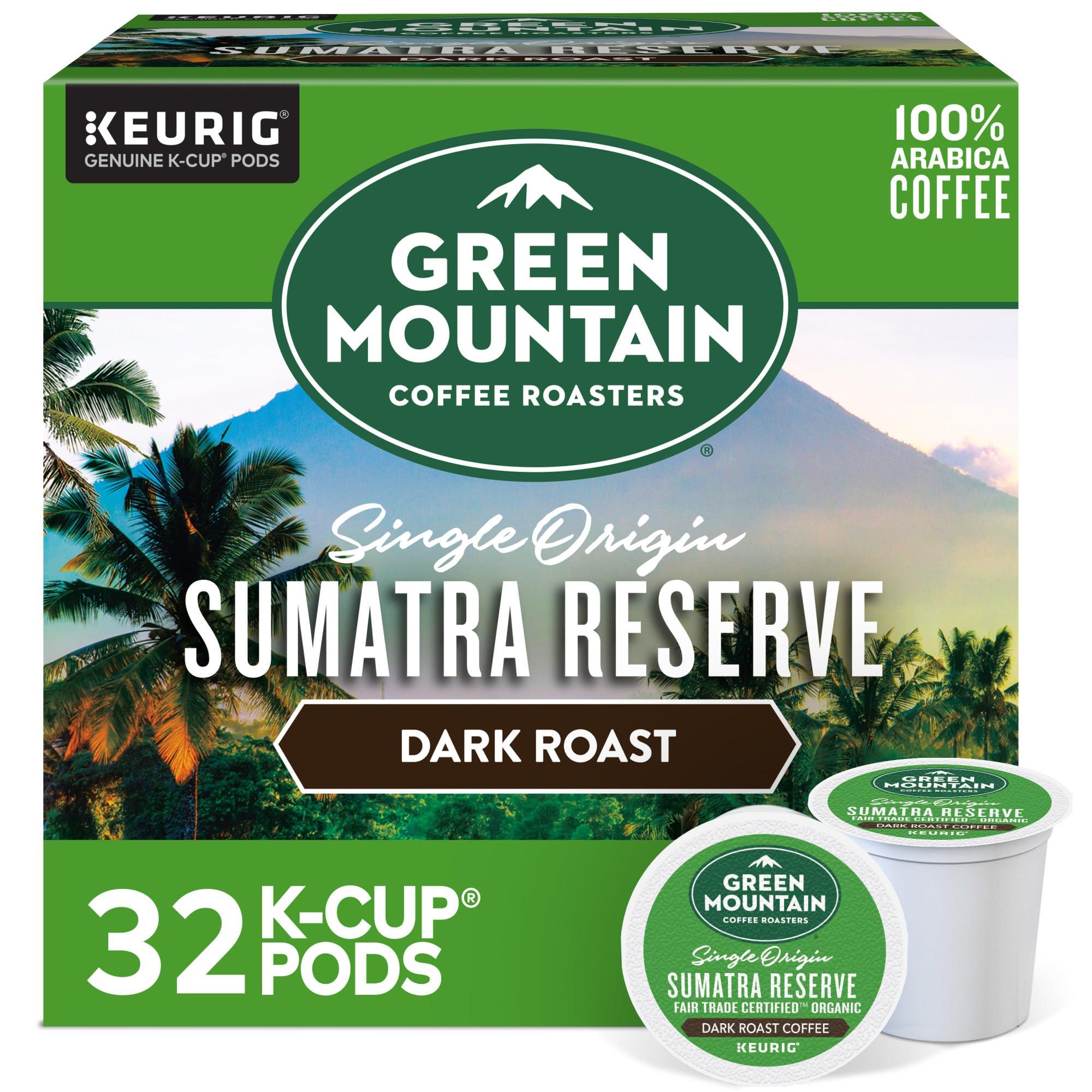 Green Mountain Coffee Roasters Green Mountain Coffee Roasters Sumatra Reserve Coffee, Keurig Single-Serve K-Cup pods, Dark Roast, 32 Count