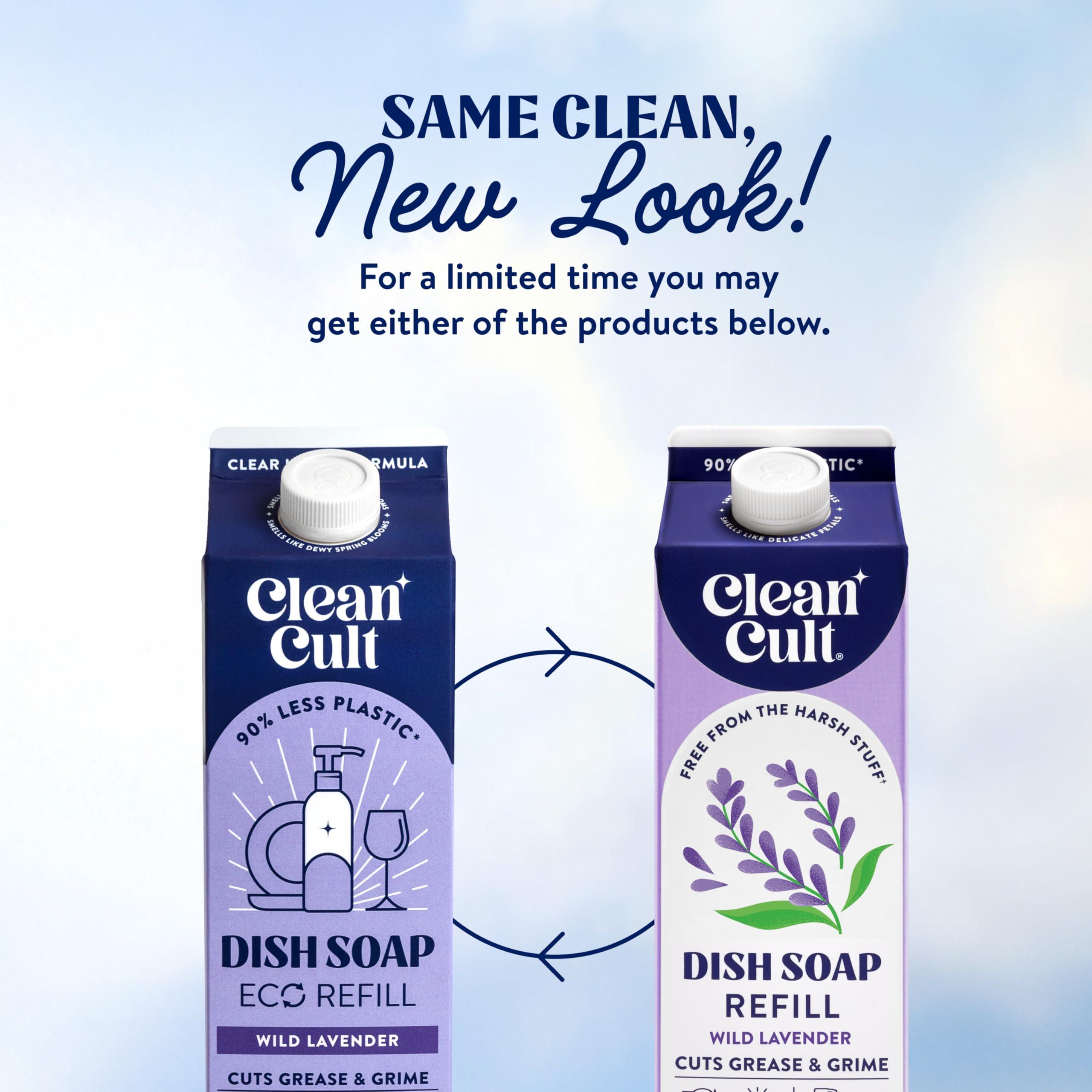Cleancult Cleancult Dish Soap Liquid Refill (32oz, 1 Pack) - Plant Based Cleaning Power - Dish Soap that Cuts Grease & Grime - Free of Harsh Chemicals - Uses 90% Less Plastic - Wild Lavender