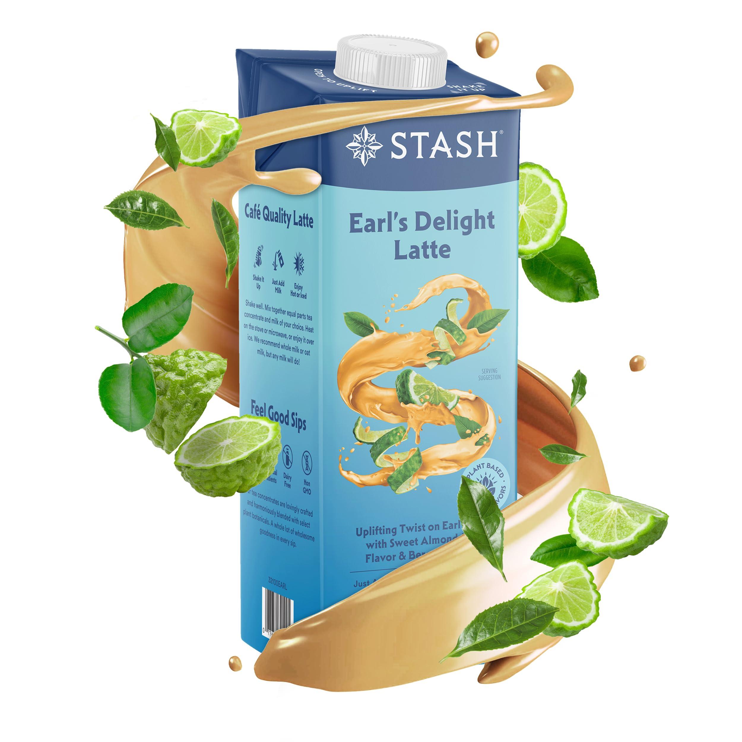 Stash STASH Earl\'s Delight Earl Grey Tea Latte Concentrate - Barista Style Caffeinated Black Tea Beverage - Crafted in Oregon - Plant Based and Dairy-Free, Serve Hot or Iced, 32 fl oz (Pack of 6)