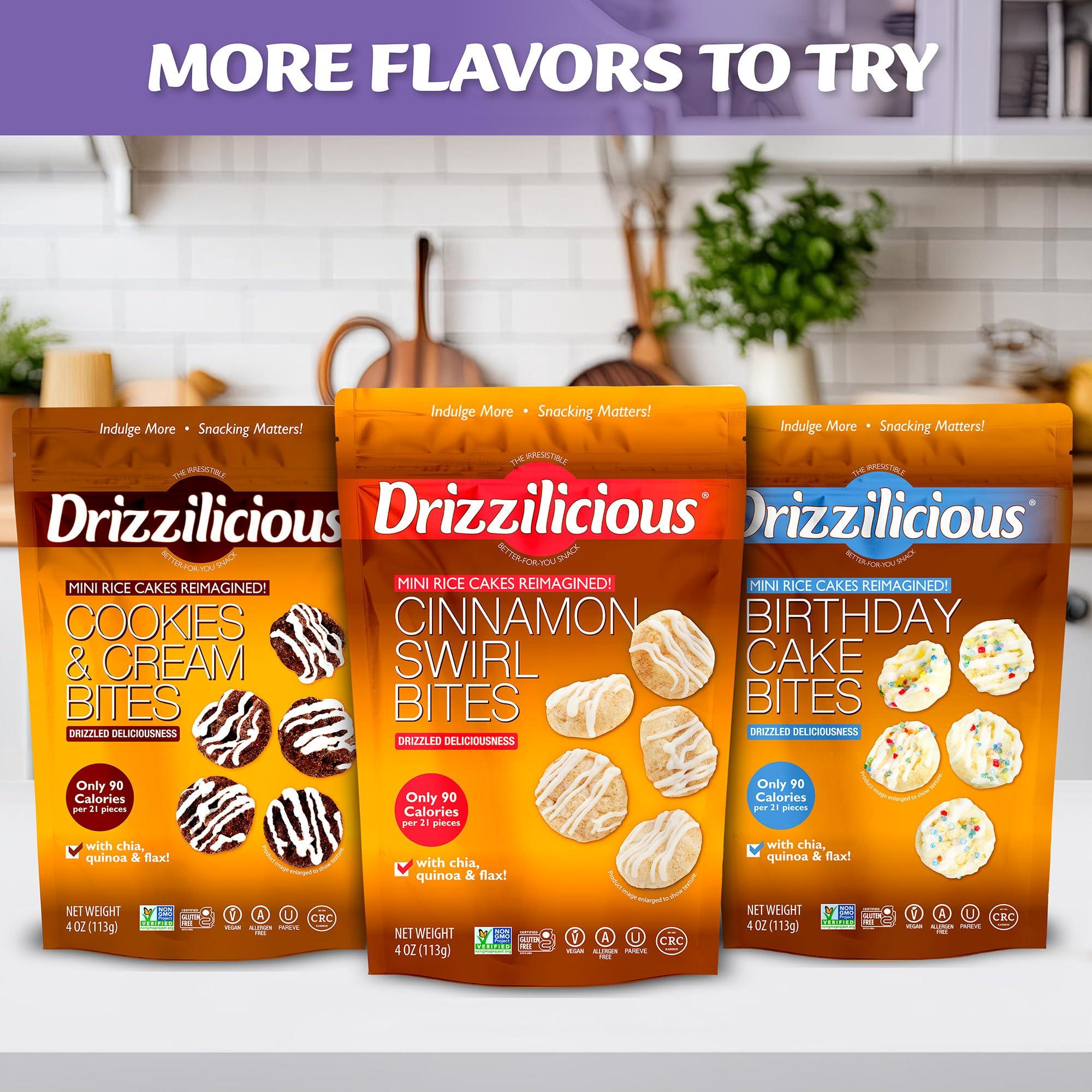 Drizzilicious Drizzilicious Mini Rice Cakes Salted Caramel - Rice Crisps, Healthy Snack for Adults & Kids, Flavored Rice Cakes, Vegan, Gluten Free, Allergen Free, 90 Calories Per Serving - 4 oz (Pack of 2)