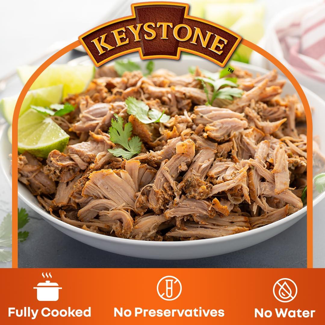 Keystone Keystone Meats All Natural Canned Pork 28 Ounce Long Term Shelf Life Emergency Survival Food Canned Meat | Fully Cooked Ready to Eat | No Water Added | Gluten Free No Carbs Family Pack of 12