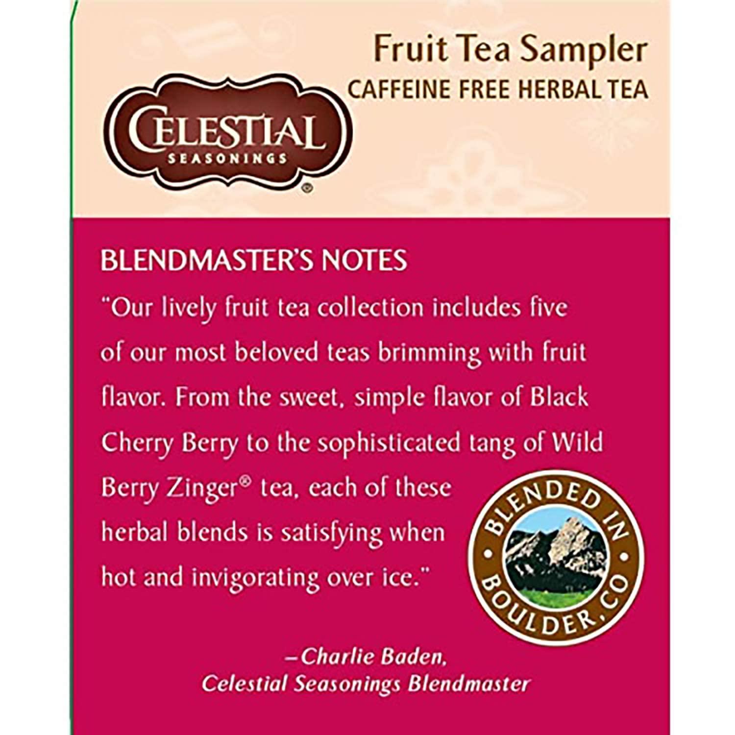 Celestial Seasonings Celestial Seasonings Herbal Tea, Fruit Tea Sampler, 18 Count