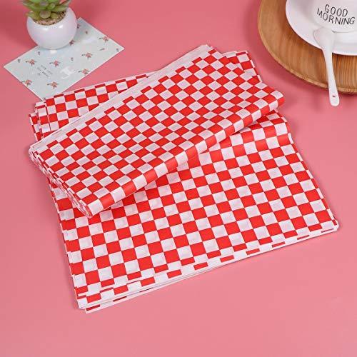 RTFGJ RTFGJ Holiday Wrapping Paper? 100pcs Checkered Deli Basket Liner Checkered Food Wrapping Papers Grease-Resistant Sandwich Hamburger Wrap Prevents Food Stains