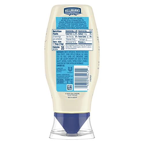 HELLMANN'S Hellmann\'s Light Mayonnaise Squeeze Mayo For a Creamy Sandwich Spread or Condiment Sandwich Spread 11.5 oz