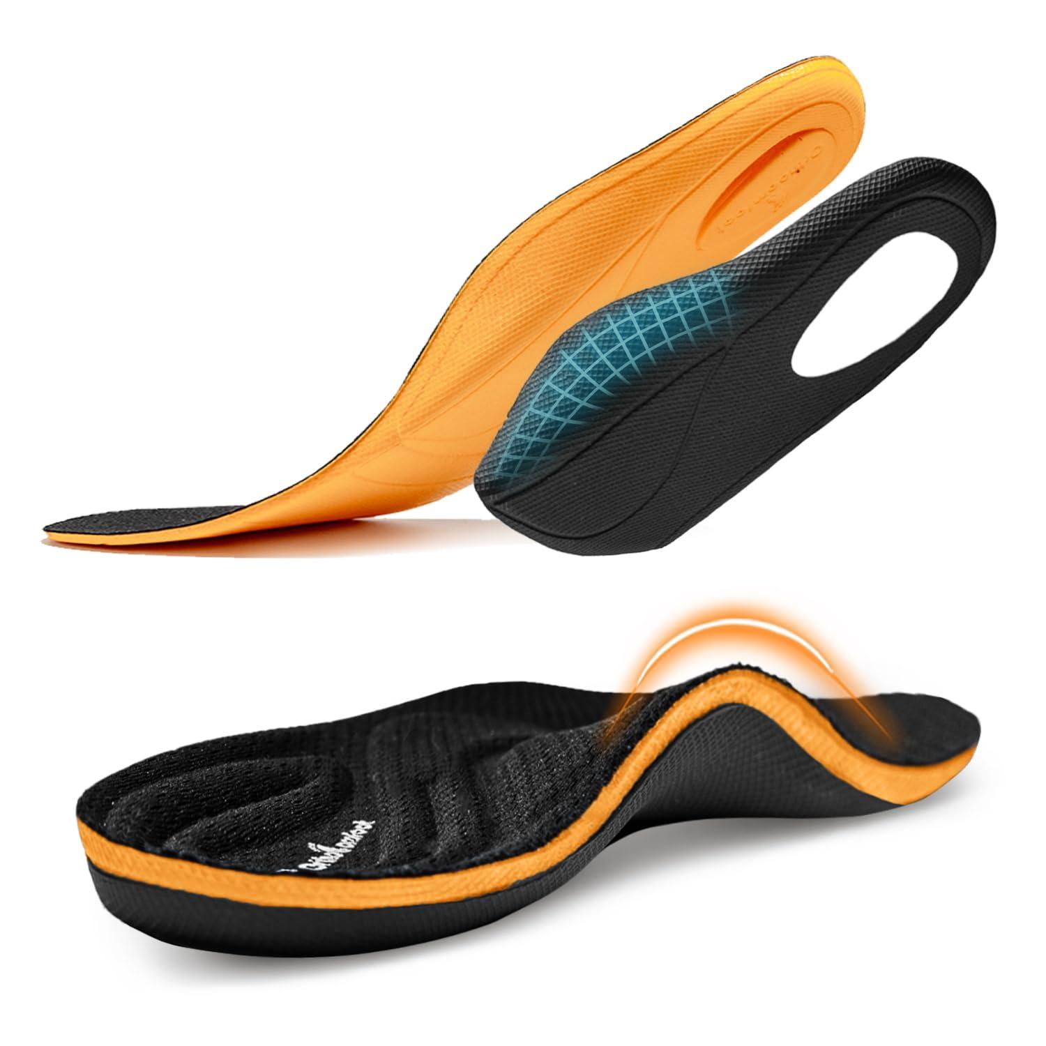 OrthoComfoot OrthoComfoot Plantar Fasciitis Insoles for Women Men, 240LBS High Arch Support Heavy-Duty Orthotic Inserts, Relief for Plantar Fasciitis, Knee Pain, Flat Feet-Comfort Gel Cloud Insole for 11Women/9Men