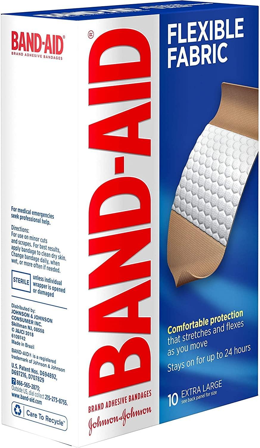 Band-Aid Band-Aid Flexible Fabric Bandages Extra Large All One Size - 10 ct, Pack of 3