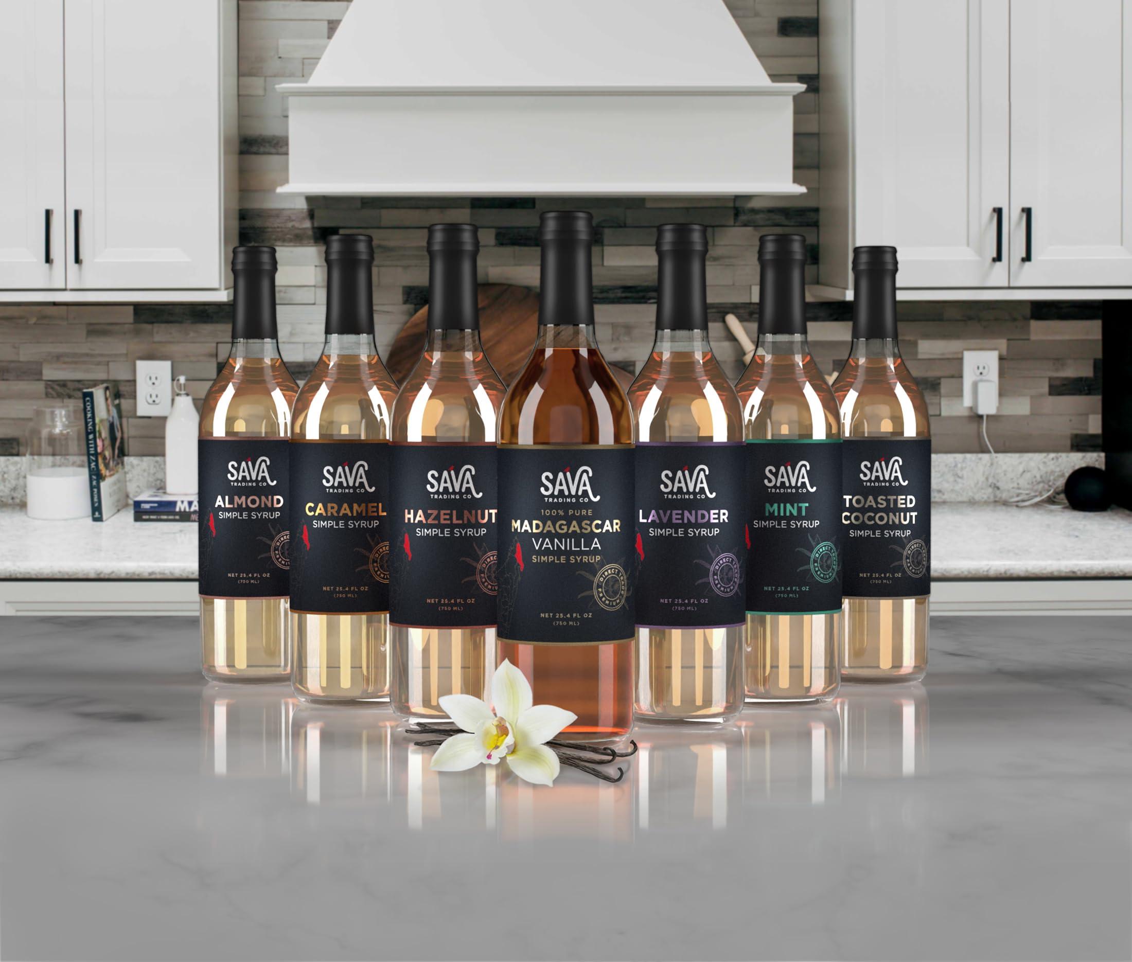 SAVA Trading Co SAVA Lavender Simple Syrup for Coffee & Cocktails - Pure Lavender Syrup Natural Flavor, No Additives, Ideal for Diverse Culinary Creations, Small-Batch Crafted Simple Syrup