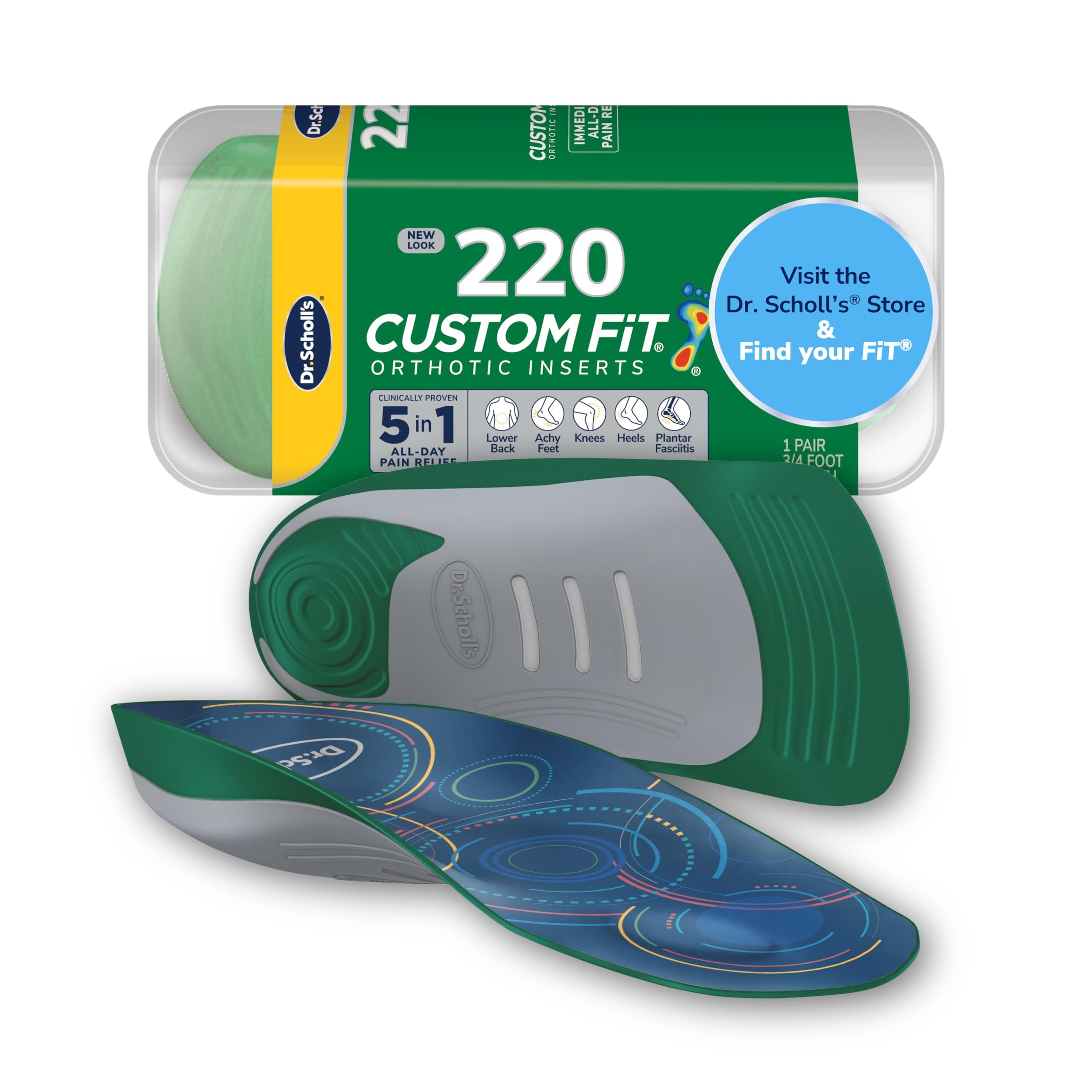 Dr. Scholl's Dr. Scholls Custom Fit Orthotics 3/4 Length Inserts, CF 220, Customized for Your Foot & Arch, Immediate All-Day Pain Relief, Lower Back, Knee, Plantar Fascia, Heel, Insoles Fit Men & Womens Shoes