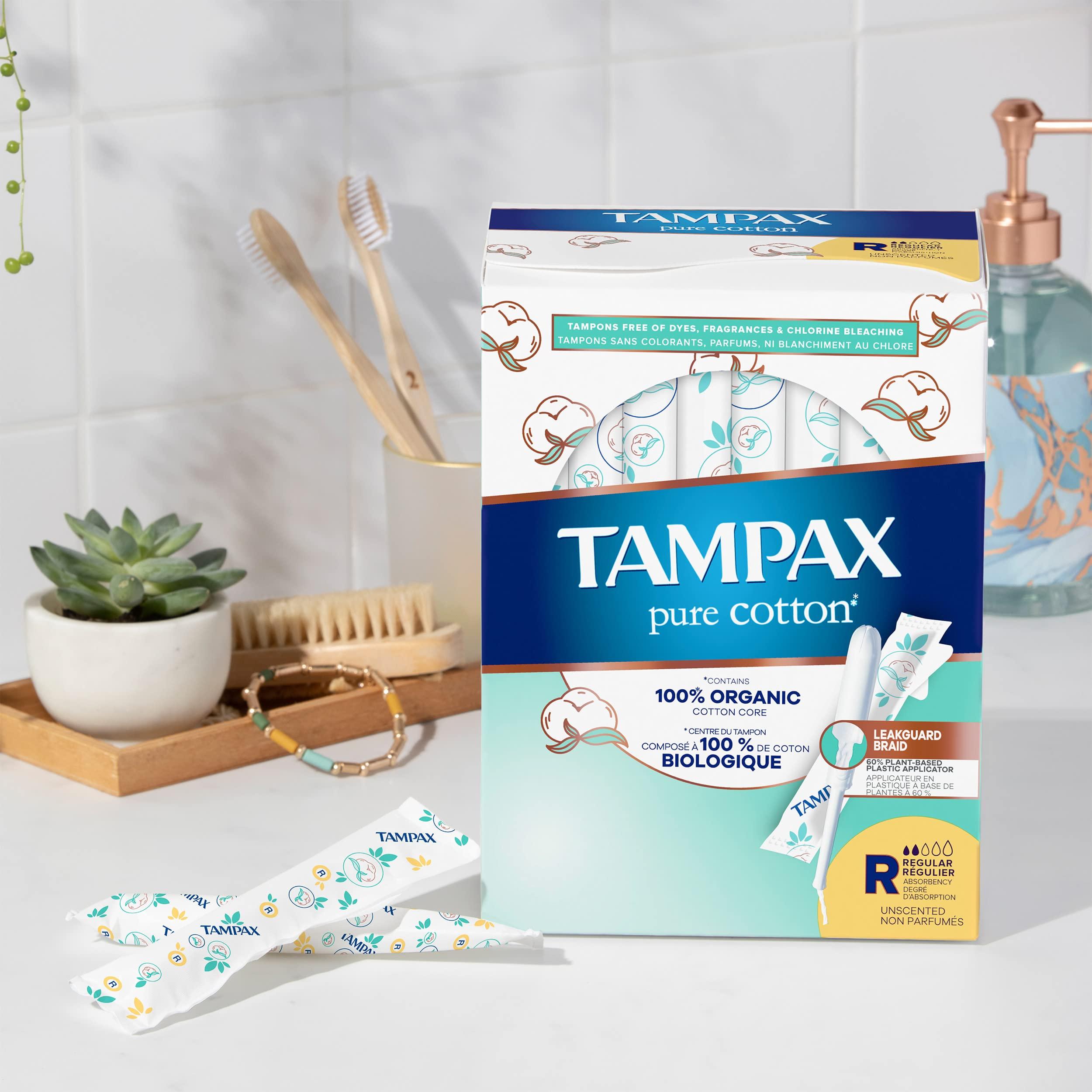 Tampax TAMPAX Pure 100% Organic Cotton Core Super Absorbency Tampons - 24 ct