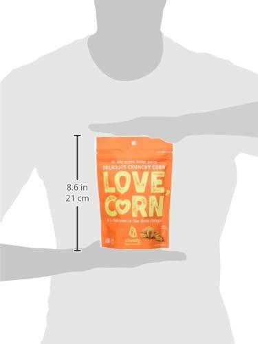 LOVE CORN LOVE CORN Cheezy 4oz x 1 bag - Delicious Crunchy Corn - Healthy Family Snacks - Gluten Free, Kosher, NON-GMO - Alternative for Chips, Nuts, Crackers & Pretzels - Perfect for Charcuterie Boards