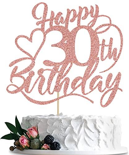 BIABISD Happy 30th Birthday Cake Topper for 30th Men and Women Birthday Party Decorations ? Cheers to 30 Years Cake Decoration (30)
