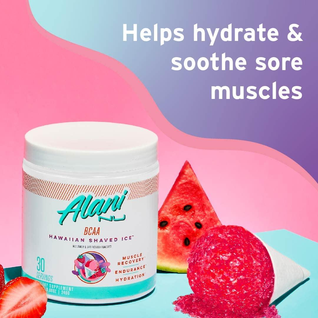 Alani Nu Alani Nu BCAA Hawaiian Shaved Ice | Branch Chain Essential Amino Acids | 2:1:1 Formula | Supplement Powder | Muscle Recovery Vitamins for Post-Workout | 30 Servings