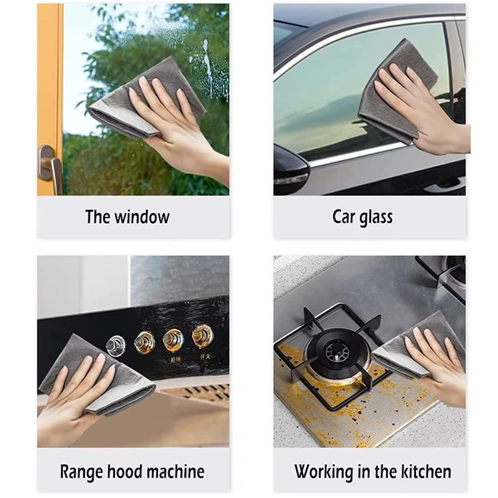 HUSHUYUAN Glorihoby Thickened Magic Cleaning Cloth, Streak Free Magic Fiber Microfiber Cleaning Cloth, All-Purpose Microfiber Towels, Reusable Microfiber Cleaning Rag /73 ( Color : Black15pcs , Size : 7.9*11.8