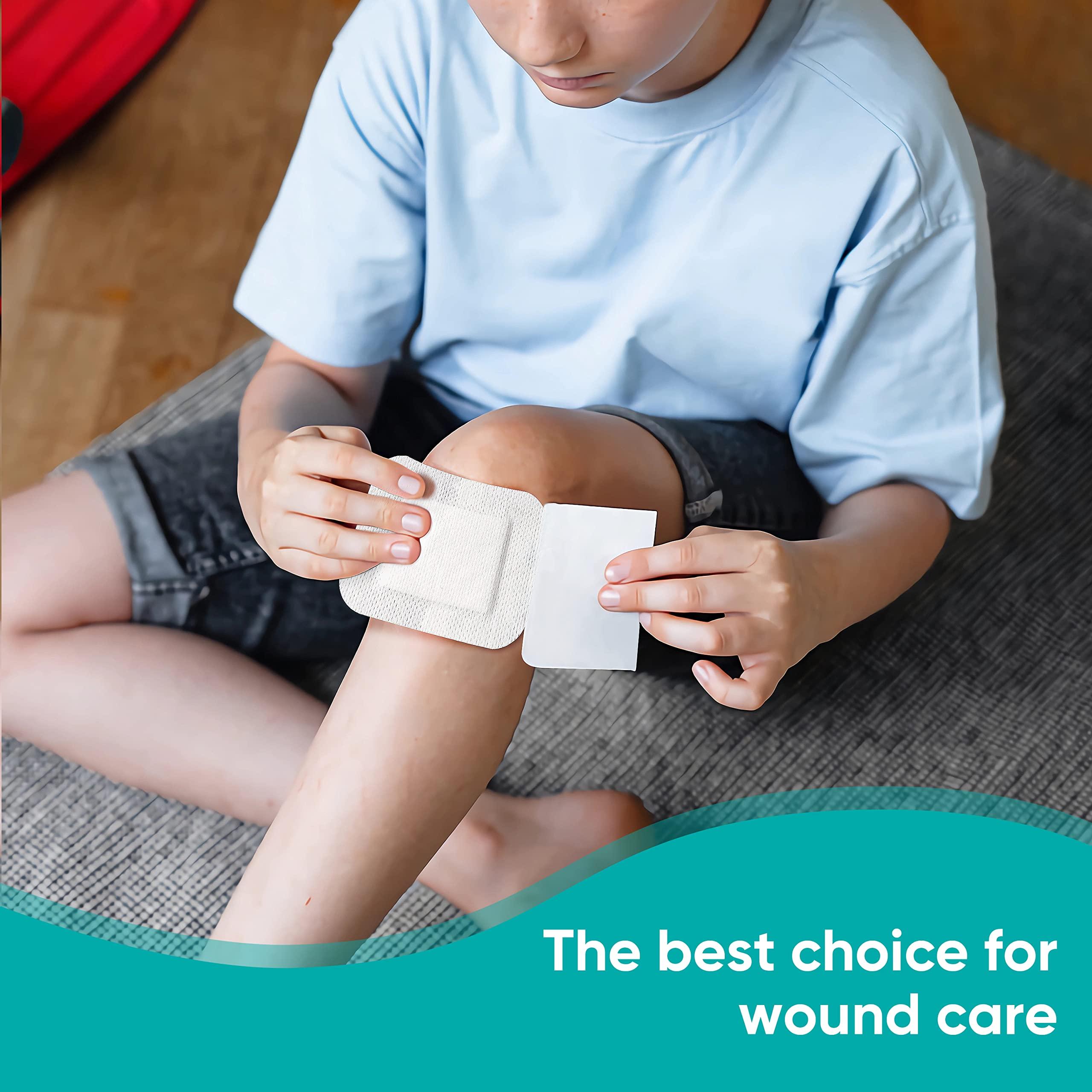 General Medi General Medi Sterile Island Dressing Bordered Gauze 100 Count, 2.4" x 2.75" Gauze Pads, Wound Care Pad with Adhesive Border - Sterile, Soft & Highly Absorbent Medical Grade Dressing Pad