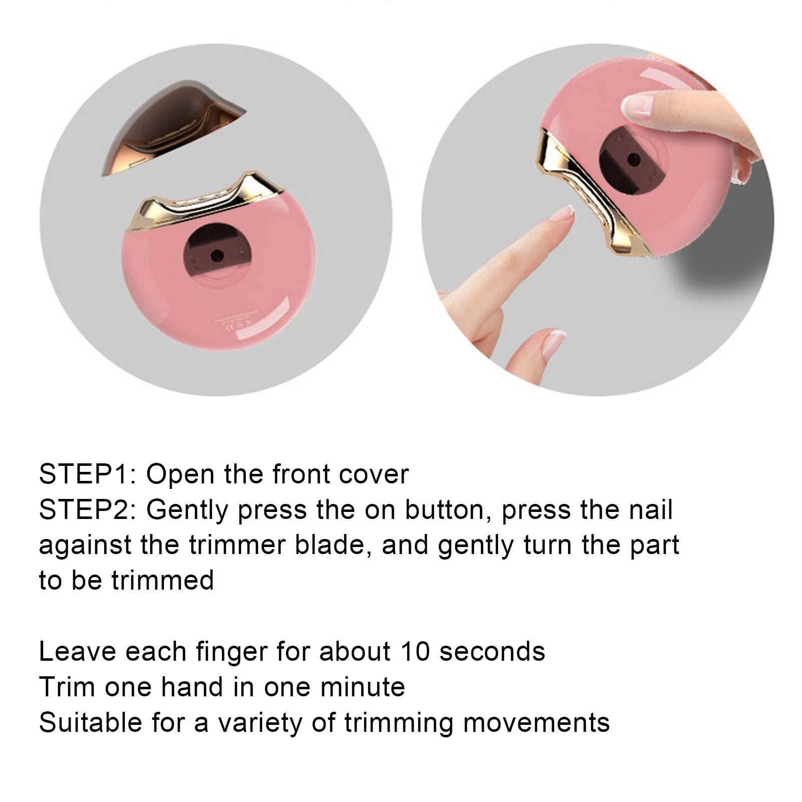 LIZEALUCKY LIZEALUCKY Electric Nail Clippers Intelligent USB Charging Automatic Nail Drill Adults Nail Trimmer, Automatic Nail File Manicure Trim Polish for Infant Kid Elderly Toe and Fingernail Care (Pink)