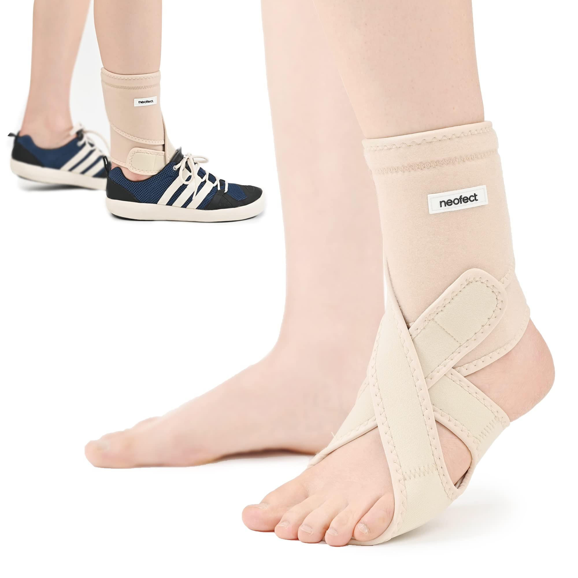 NEOFECT NEOFECT Drop Foot Brace Beige Right AFO Foot Drop Brace for Walking, Drop Foot Brace with Shoes, Stroke Recovery Equipment, Foot Drop Brace for Sleeping, Adjustable Ankle Brace (Right)