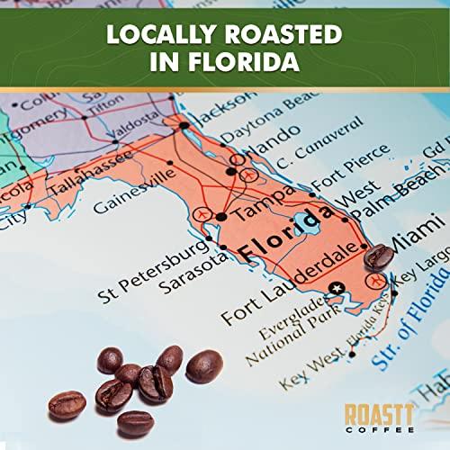 Roastt Coffee Organic Coconut Coffee Pods for Keurig K Cup Compatible Brewers, Organic Medium Roast Caffeinated Coconut Coffee Pods, Brew Hot or over Ice, Compatible with K-Cups and Keurig Brewing Machines Pack of 