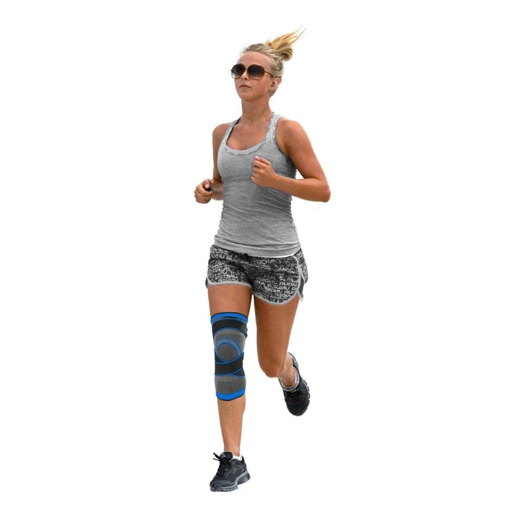 DCF DCF Knee Braces, Knee Sleeve for Men and Women - knee compression sleeve, knee Pain Relief, fitness knee Support for Sports Arthritis Working Out Running Basketball, Weightlifting, Gym (3XL, Blue)