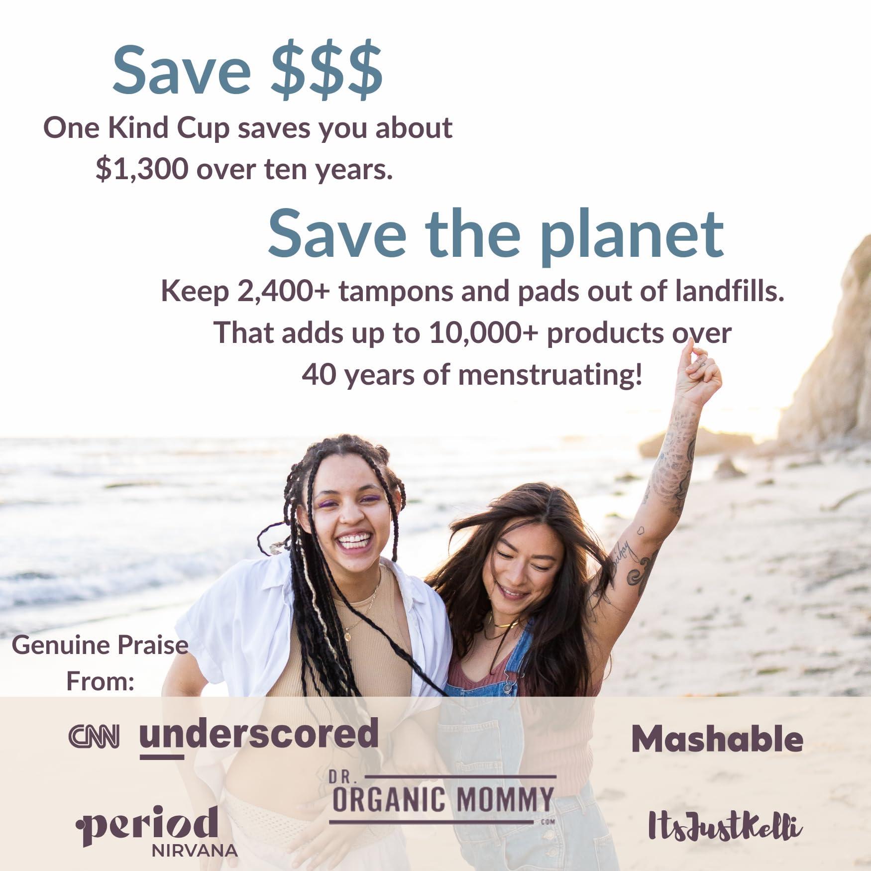 WEVOTOPIA Kind Cup | Menstrual Cups | Period Cup | Comfortable | Soft | Curved | Ergonomic | Easy to Use | Long Stem | High Cervix to Low Cervix | 100% Medical Grade Silicone Cup | USA | (Regular) (Aqua)