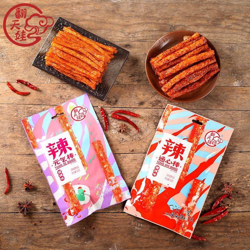 ZAOIAN Latiao Spicy Strips Nostalgia Spicy Small Gluten, Instant Classic hot&Spicy Flavor Chinese Special Snack Food, Ready to eat Delicious Snack, Vegan, 68g/2.39 Ounces per Pack (taste mix,5Pack)