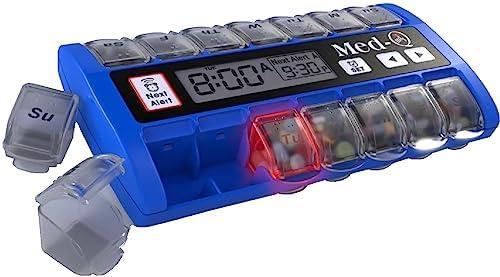 Med-Q Digital Pill Box Organizer Featuring Alarm & Flashing Lights