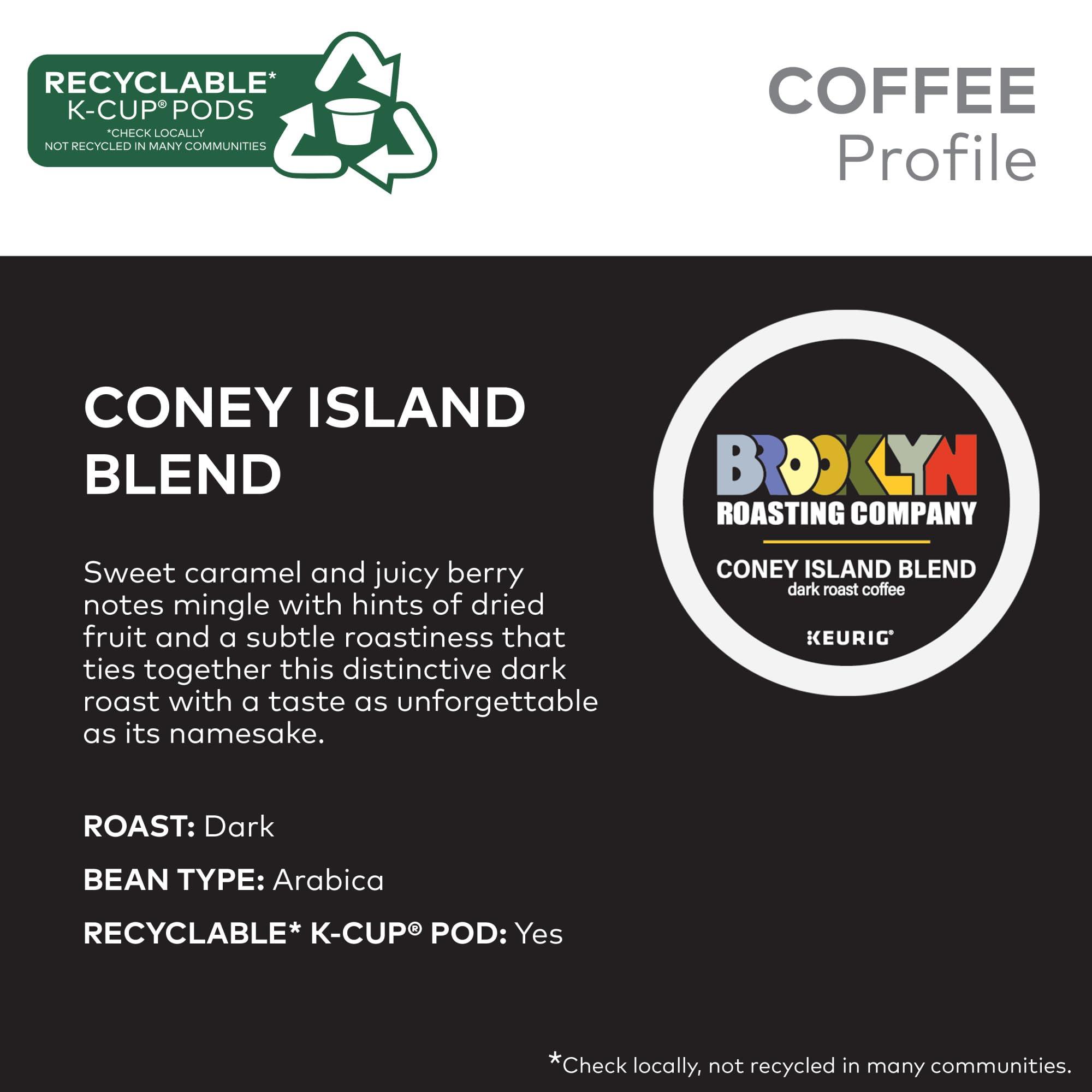 Brooklyn Roasting Company Brooklyn Roasting Company Coney Island Blend, Single Serve Keurig K-Cup Pods, Dark Roast Coffee, 10-Count Box