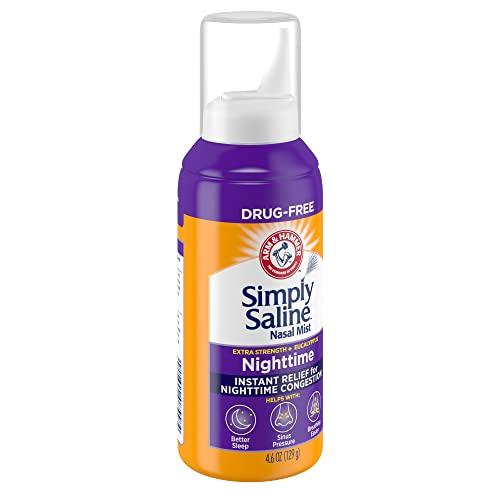 Arm & Hammer ARM & HAMMER Simply Saline Nighttime Nasal Mist 4.6oz- Instant Relief for SEVERE Congestion- One 4.6oz Bottle