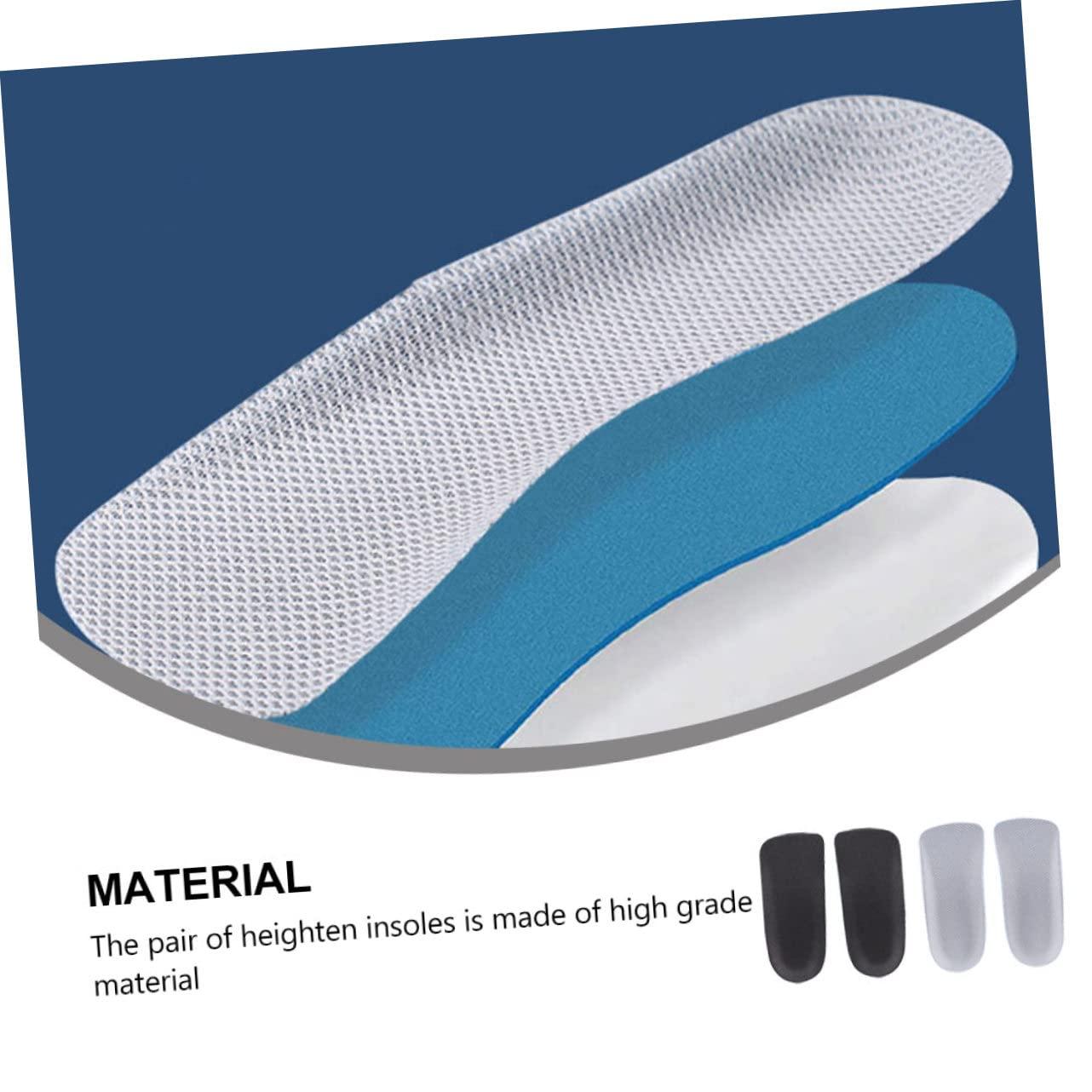 SOIMISS SOIMISS 2 Pairs Insole Heels for Men Heel Pads for Men Heel Lifts for Men Mens Shoe Inserts Shoe Height Pads Heel Lifts for Shoes Foot Protection Pad Increase Lifting Socks Heel Cushion Black,Grey