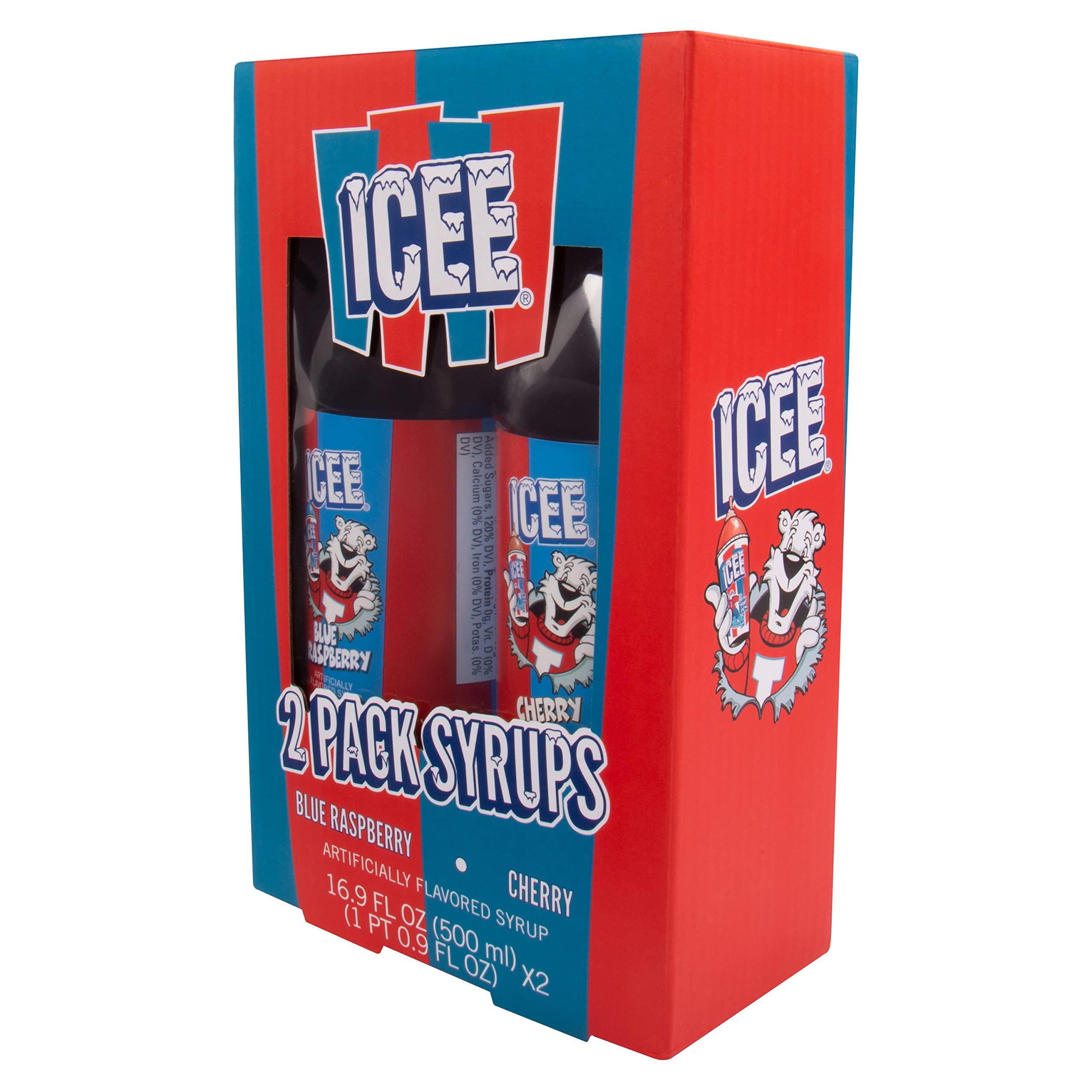 Fizz Creations ICEE 2 Pack Slushie Syrups. Genuine ICEE Slushy syrups including Blue Raspberry and Red Cherry Flavors. 2 16.9 Fl oz Bottles. Officially Licensed ICEE Merchandise from Fizz Creations.