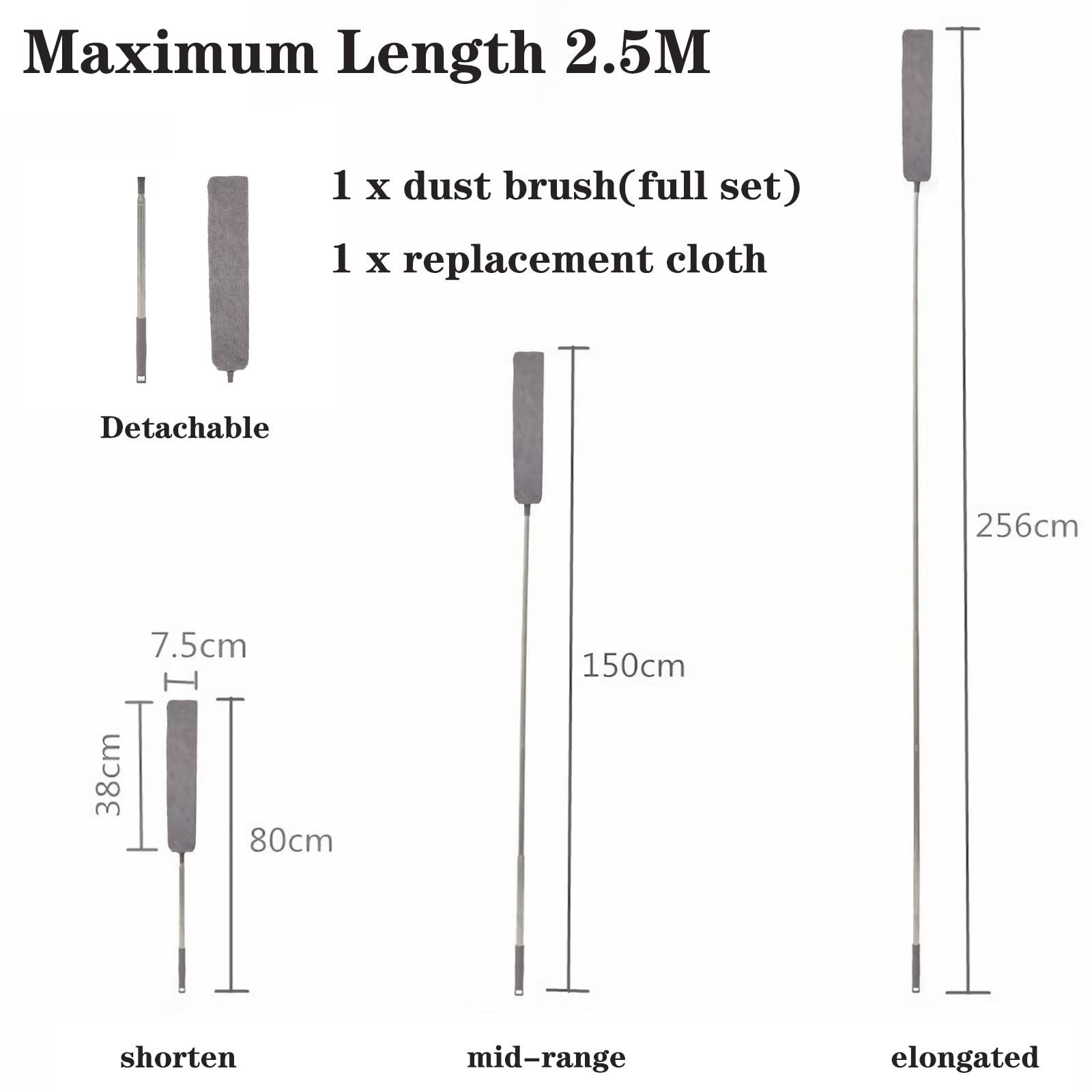 ThsGivingStore Retractable Gap Dust Cleaner, Under Refrigerator/Sofa Cleaning Tool, Microfiber Gap Duster with Extendable Pole 32-100 Inches, Suitable for Underneath Cleaning of Furniture, Fridges, Couch, Bed