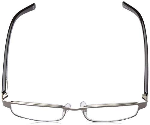 Foster Grant Foster Grant mens Leo Square Glasses Reading Glasses, Gunmetal/Transparent, 59 mm US