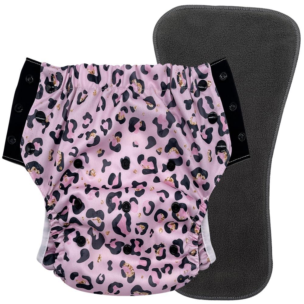 Special Needs Big Kids Protective Briefs Pull on Cloth Diaper for Incontinence and Potty Training Age 6 16 Years Leopard Junior 1