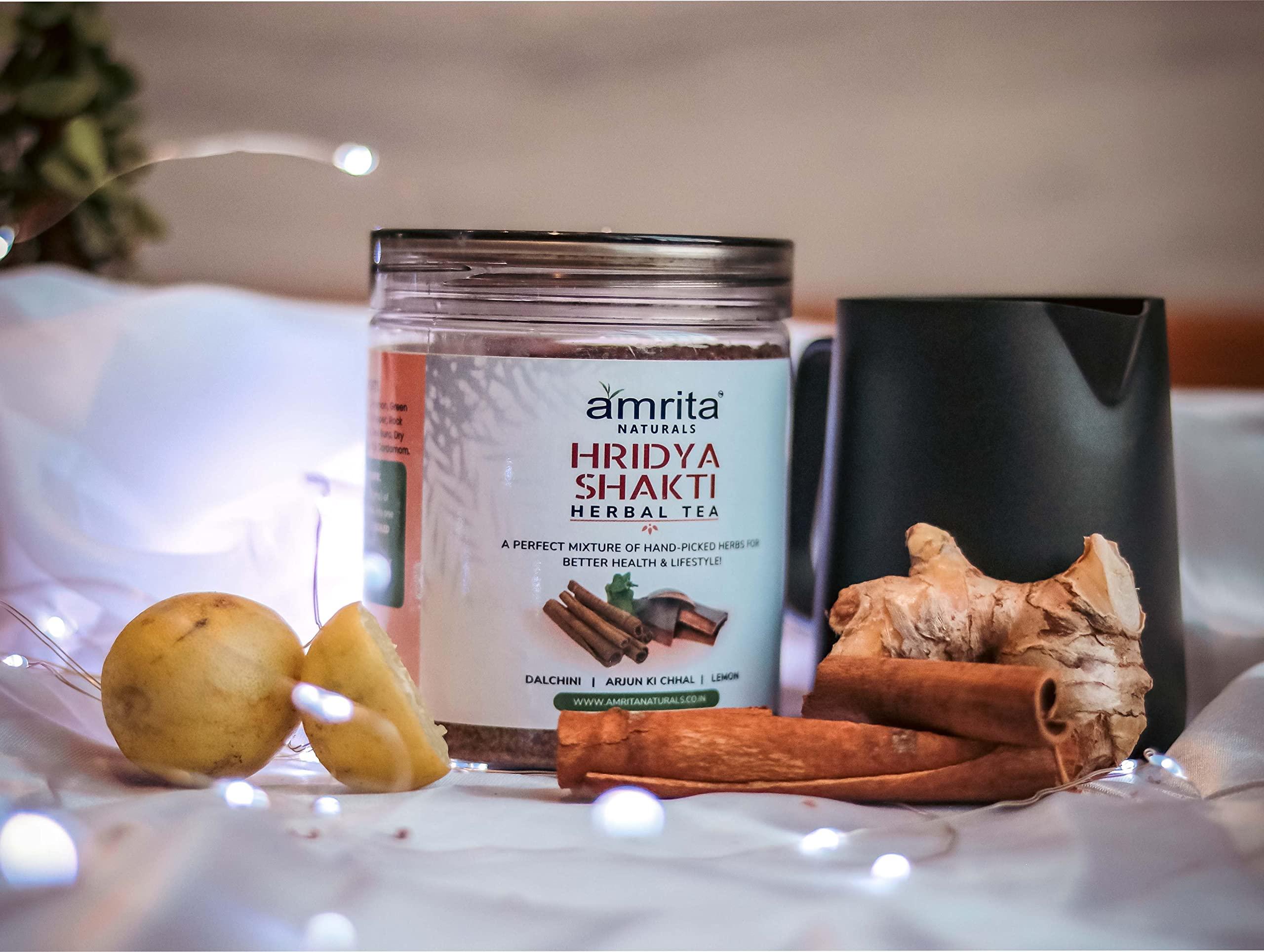 Amrita Naturals Amrita Naturals Hridya Shakti Herbal Tea - Gluten-Free, Vegan, Natural Instant Arjun Bark Hridyashakti Tea with No Artificial Colors & Flavors - 0.55 lb - 250 Gram - Pack Of 2