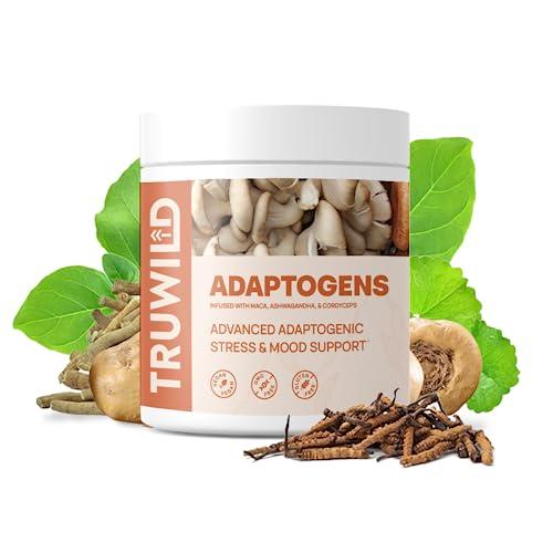 TruWild TruWild Adaptogen Blend with Cordyceps Maca Ashwagandha - Full Spectrum Mushroom Blend for Daily Support and Function All Natural Formula with 7 Key Ingredients 60 Capsules