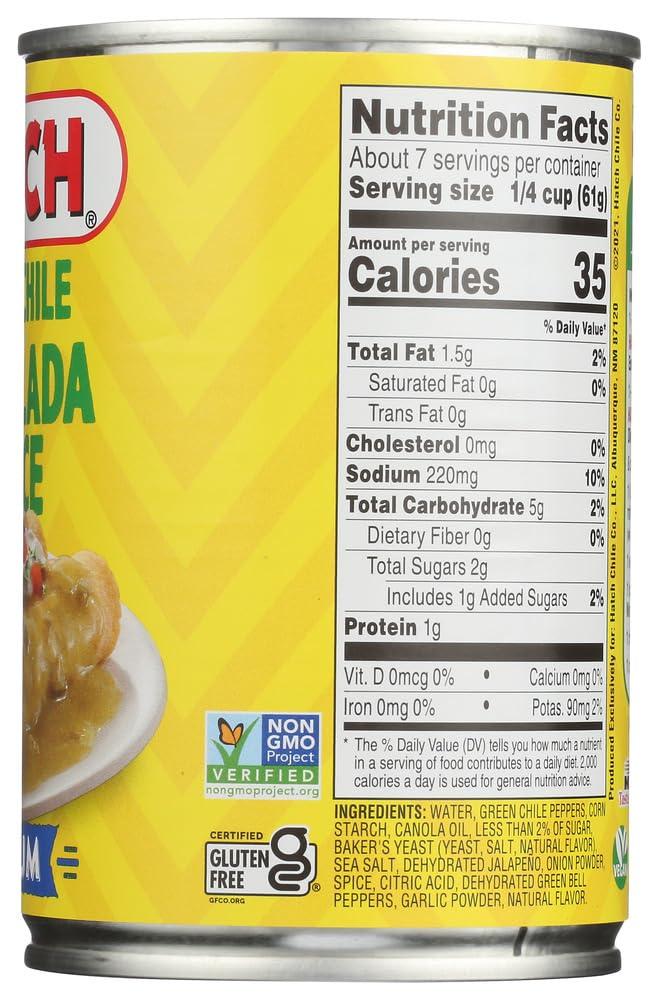 Hatch Hatch Green Chili Enchilada Sauce Medium, 15 -Oz. (Pack of 6)