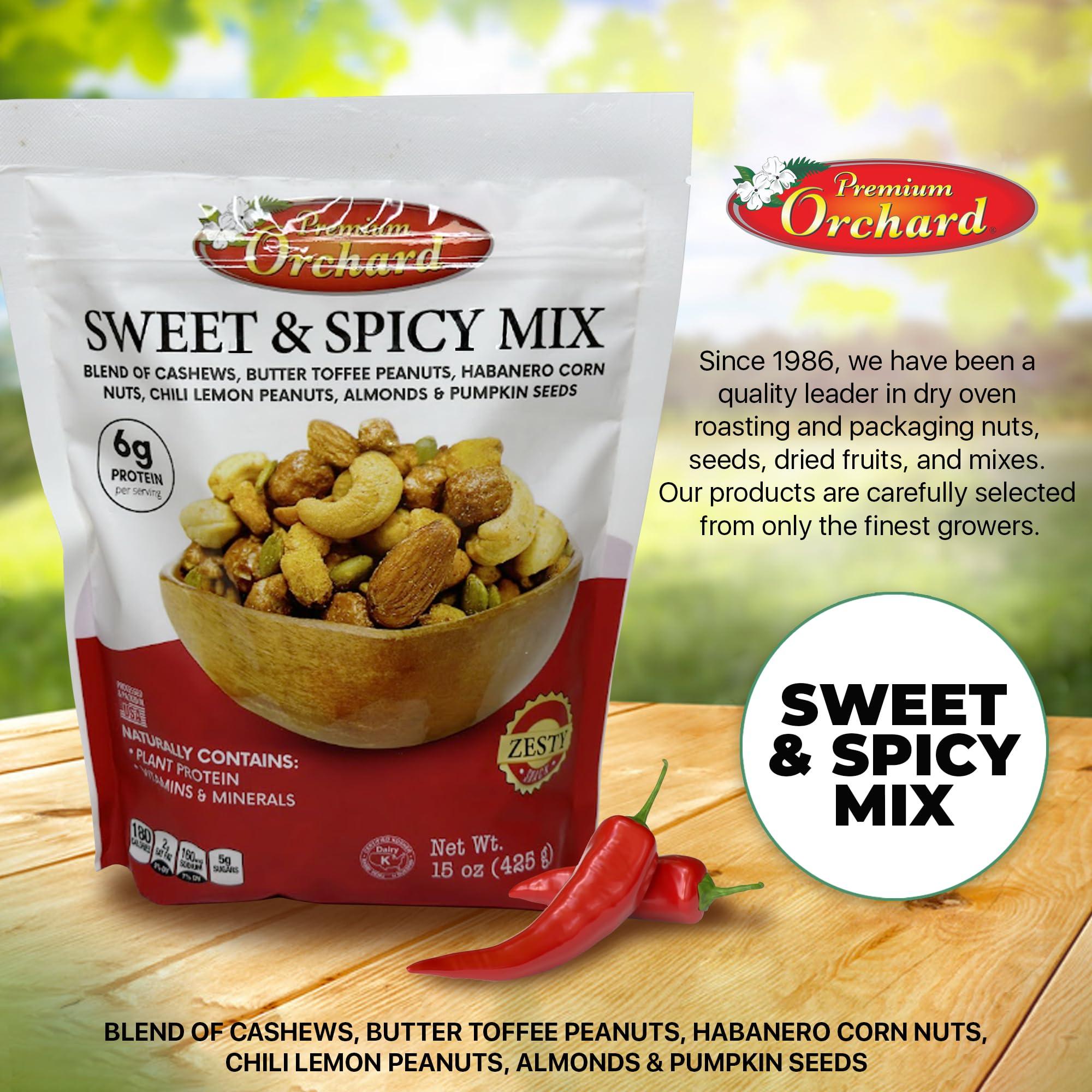 Premium Orchard MIXED NUTS Sweet & Spicy Nut Mix + Hot & Spicy Mix Savory Snacks Packed Fresh Healthy Protein Snack