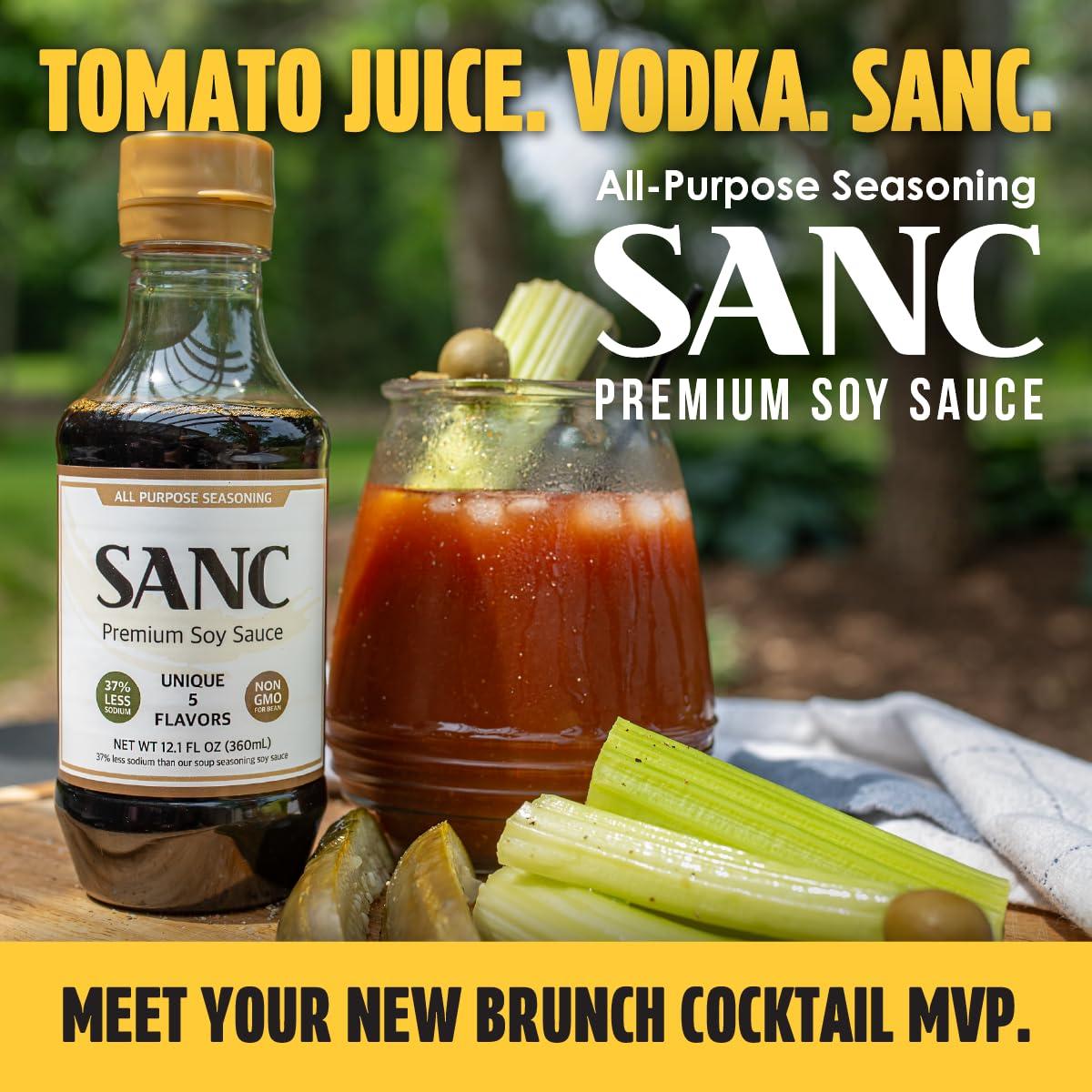Shinangchon SANC All Purpose Korean Soy Sauce, 12.2 Fl Oz (Pack of 3) A Must-Have for Every Pantry, Low-Sodium Salt Substitute, NON-GMO Bean, No Artificial Additives, Naturally Brewed with Music Fermentation